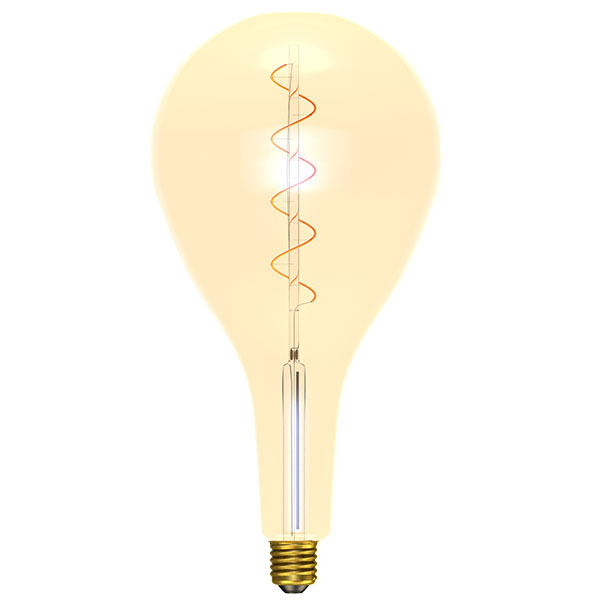 LED 4W Vintage Soft Coil Vertical Amber Filament Giant Pear Drop - Dimmable - ES - 1800K